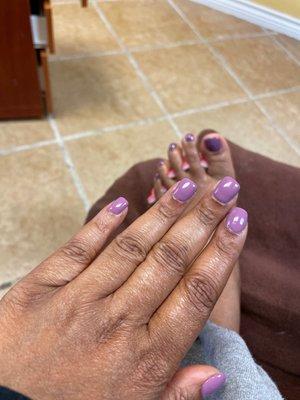 Manicure with Shellac Polish & pedicure