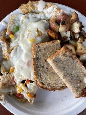 White monkey egg white veggie omelette