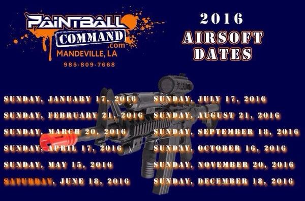 2016 Airsoft Dates