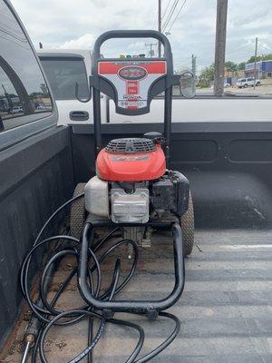 The repaired power washer