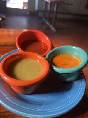 Variety of good salsas