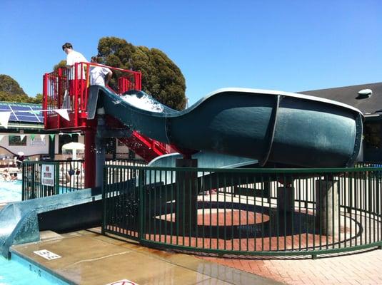 I went down the water slide.