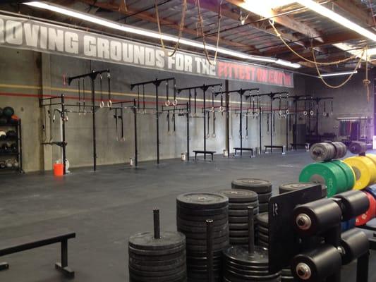 6000 sq/feet of CrossFit equipment, jerk boxes, sleds, tires, yokes, axel bars, you name it, we've probably got it