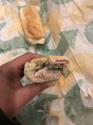 Look how tiny this sandwich is!!!