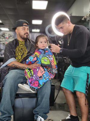 Sons first haircut. Bryan was awesome with him.