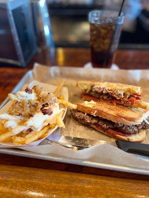 Burger of the month and CBGB fries.