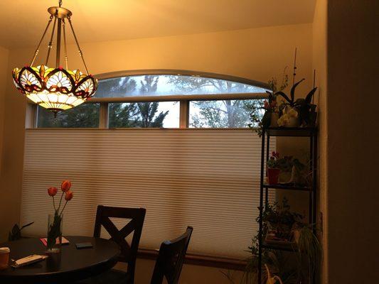 Semi opaque blinds in kitchen