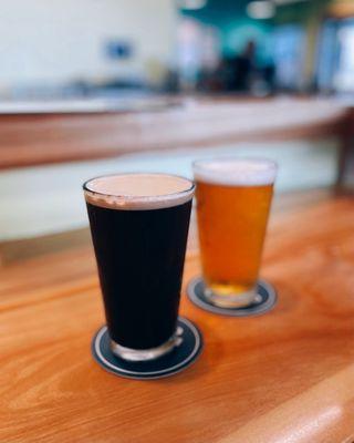 Topa Topa: Tux (nitro milk stout) / $5 + Board & Brew: Honey blonde / $5