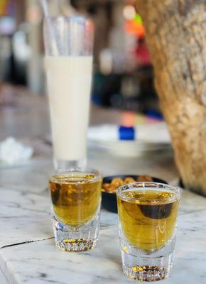 2 shots of Jameson's Whiskey (bushwhacker bombs) Yum Yum Yum! :)'