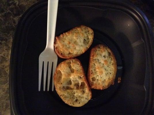 Small order of cheesy garlic bread. Wow, they really meant "SMALL."