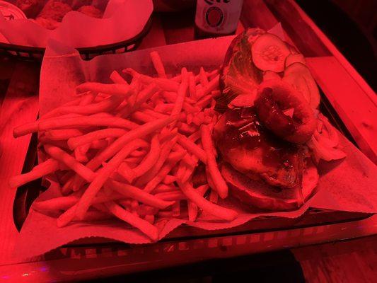 Tommy's Whiskey Burger and fries