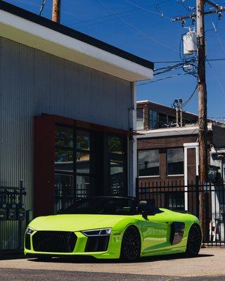 Audi R8 Wrapped in Bright Green