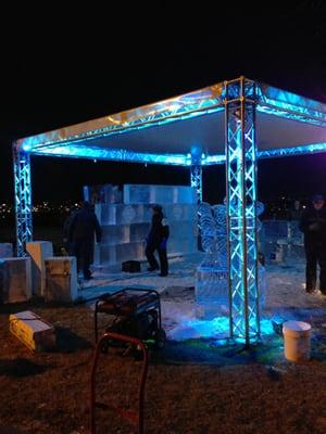 Outdoor ice lounge setup in the works!