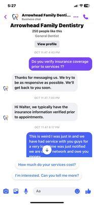 Discussion online about insurance verification