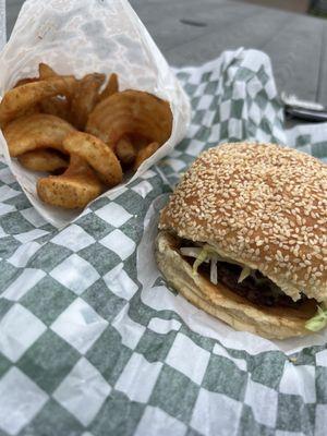 Burger with fries!