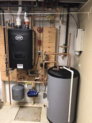 HTP high efficiency gas boiler and indirect water heater.