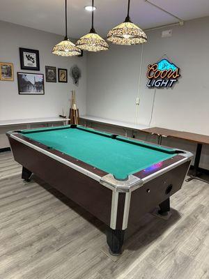 Pool table is ready how bout you????? $1.00 per game.