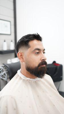 Medium Fade with Beard service