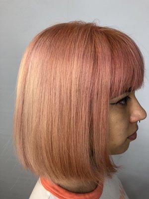 Global Lightener, followed by Custom toner & peach Colour.