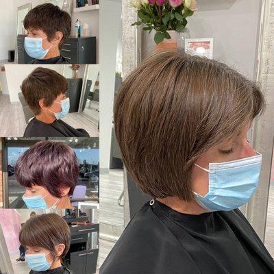 Transformation from my pixie to my short bob with Caroline is a master at helping you go from one style to the next