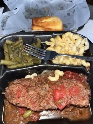 Meat Loaf.  Mac N Cheese. Green Beans