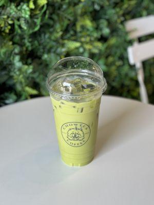 ig: @whatsviveating  |  green milk tea with crystal boba jelly cube