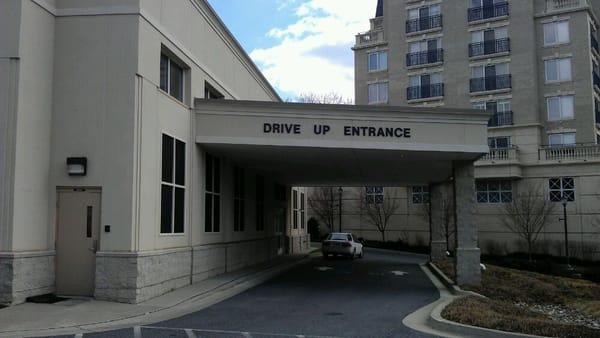 Yes, it actually says drive up entrance on the side!