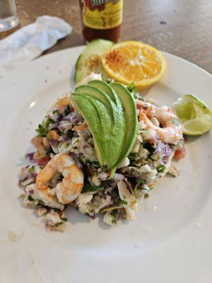 The ceviche tostada looked amazing but was bland as water. I think they forgot the seasoning at the store. I'd give it like a 4/10.