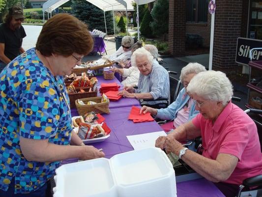 The residents had a great time last October hosting a Hot Dog Sale. All proceeds went to the Alzheimer Association...