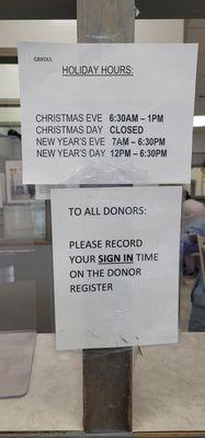 2024 Holiday hours..