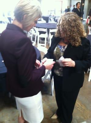 Business card exchange! Meet powerful people like Karen Monroe who was named the 2014 Woman of Power!