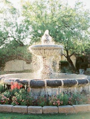 Fountain outside of the resort