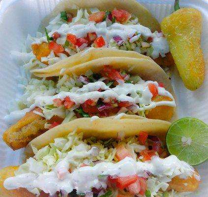 Fish Tacos / Tacos de Pescada.