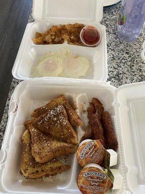 Takeout order of the breakfast combo - yes, this is all one meal!