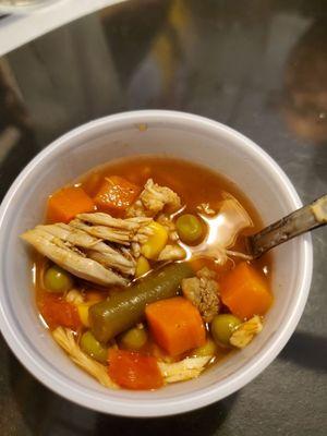 Sample of the veggie crab soup