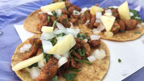 Close up on the al pastor