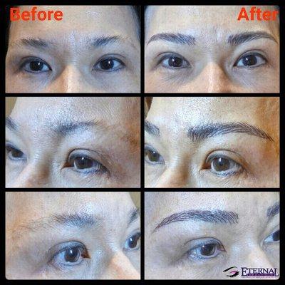 3D microblading eyebrow tattoo