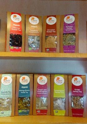 Certified organic, non-GMO, herbal teas just arrived at the Center's shop. Asante Mama brand partners with 10,000 Ugandan farming families.