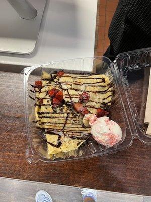 Strawberry Banana Nutella Crepe