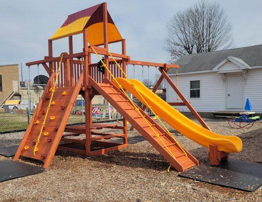 One of two fenced in Playgrounds