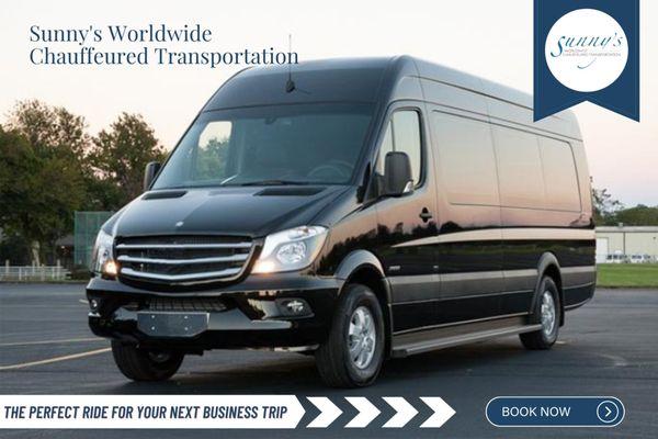 Our luxury vans are the perfect fit for your company's travel purposes.