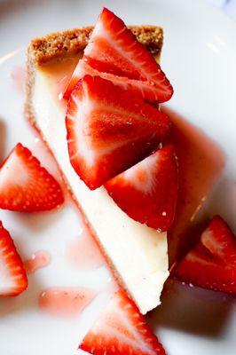 New York Style Cheesecake-- 3 different toppings available (fudge, caramel, fresh strawberries)