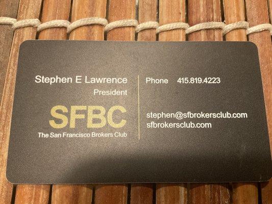 Business card to contact
Stephen E. Lawrence