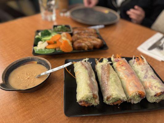 Lao Sausage and fresh Spring Rolls