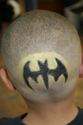 skin fade with bat man design