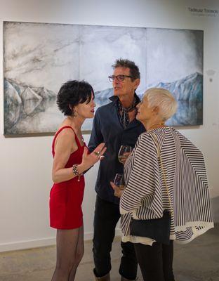 Artist/gallerist Kim A. Tolman, artist Owen Masterson, and photographer Christine Anthony.