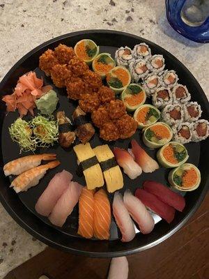 Assorted sushi and rolls