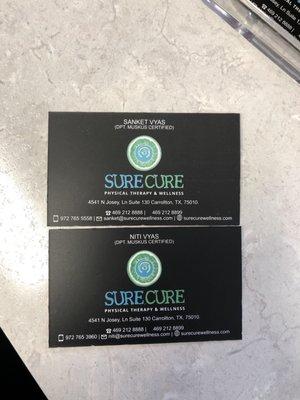 Business cards for the PTs