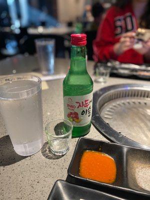 Flavored soju.