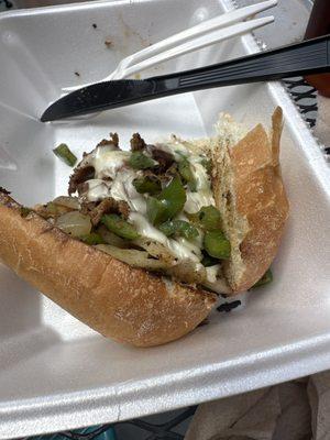 1/2 of a Philly Cheesesteak, I could only eat 1/2!